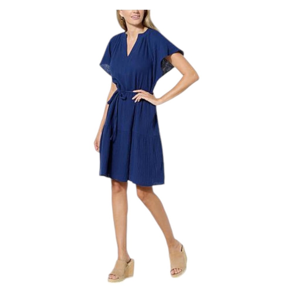 NWT | Curations by Nicole Hickel Navy Tiered Dress | XS